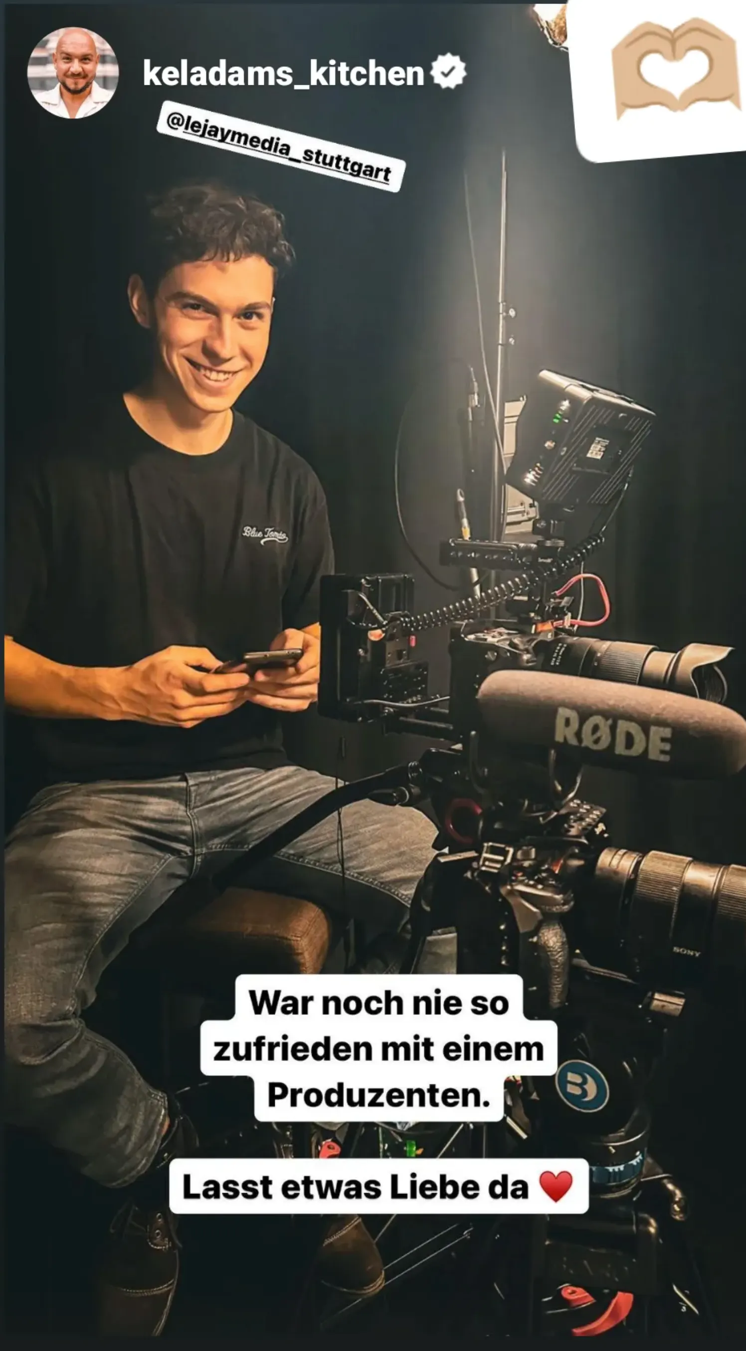 Bildschirmfoto einer Instagram-Story mit Lennard Hornig an der Kamera